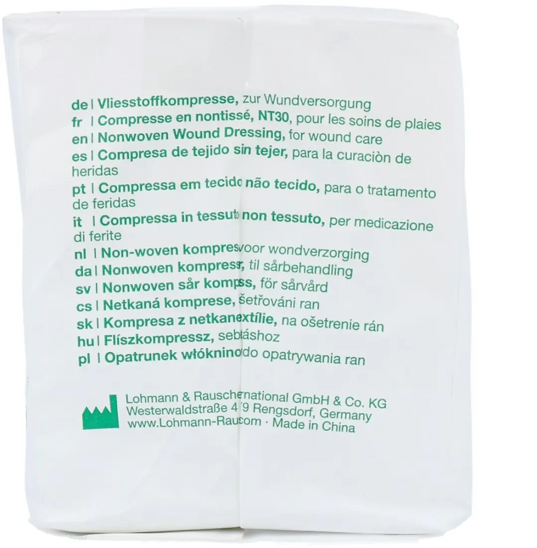 Lohmann & Rauscher Vliwasoft Vlieskompres 10x10cm - 4-laags - 100 Stuks - afbeelding 4 van 6