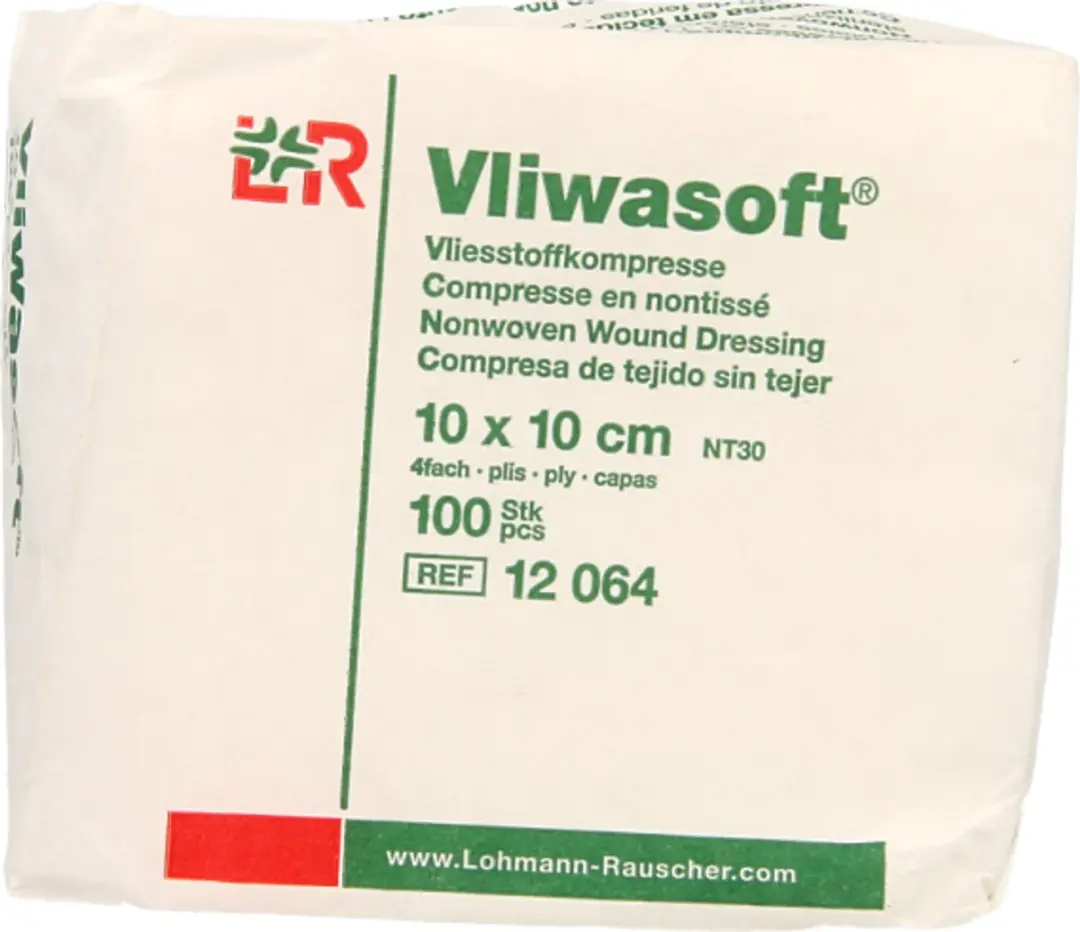 Lohmann & Rauscher Vliwasoft Vlieskompres 10x10cm - 4-laags - 100 Stuks - afbeelding 5 van 6