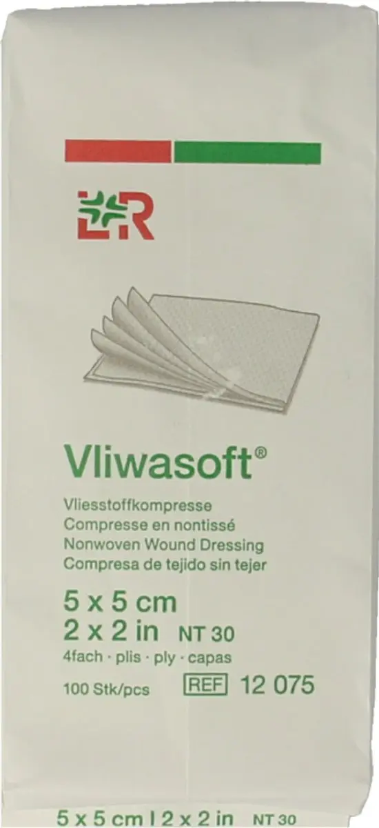 Lohmann & Rauscher Vliwasoft Vlieskompres 5x5cm - 100 Stuks - afbeelding 6 van 6