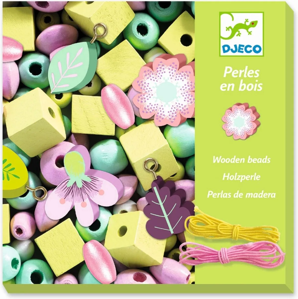 Djeco Houten Parels Bloemen en Blaadjes
