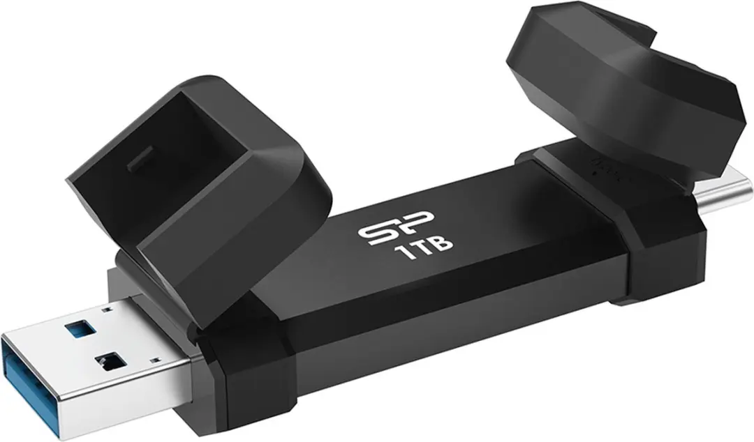 Silicon Power DS72 SP001TBUC3S72VPK USB-stick 1TB - USB-C 3.2 Gen 2 - Zwart - afbeelding 2 van 4