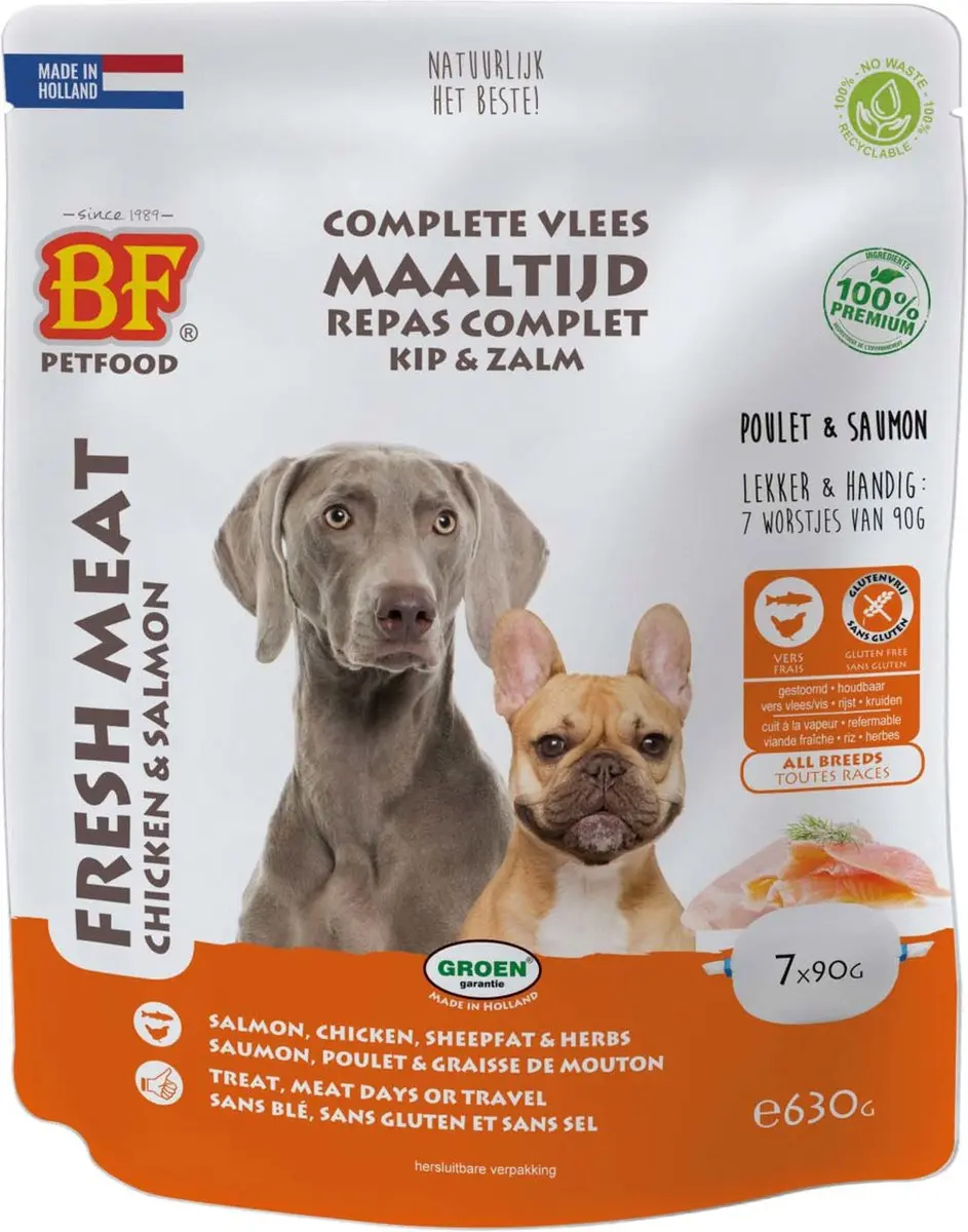 BF Petfood Biofood Zalm Vleesvoeding 7x630g