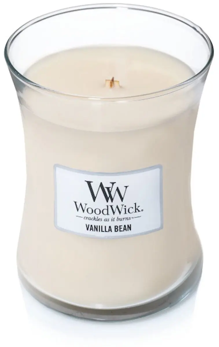 Woodwick Hourglass Geurkaars Vanilla Bean - 60 Branduren - afbeelding 2 van 6