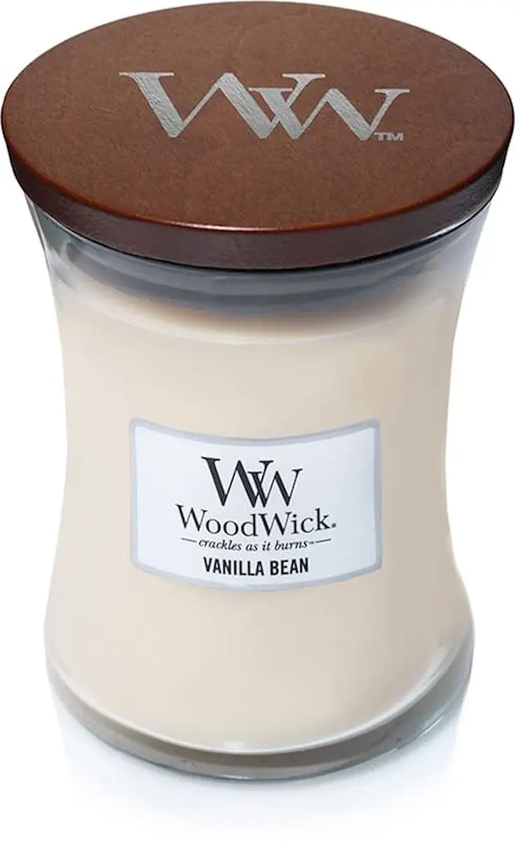 Woodwick Hourglass Geurkaars Vanilla Bean - 60 Branduren - afbeelding 3 van 6