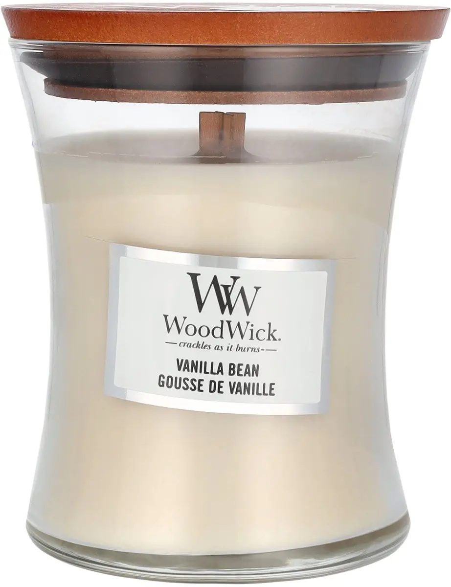 Woodwick Hourglass Geurkaars Vanilla Bean - 60 Branduren - afbeelding 5 van 6