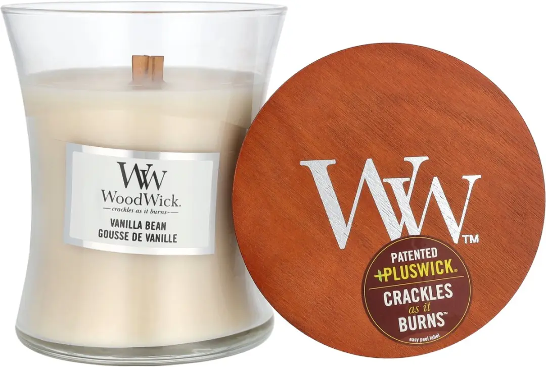 Woodwick Hourglass Geurkaars Vanilla Bean - 60 Branduren - afbeelding 4 van 6