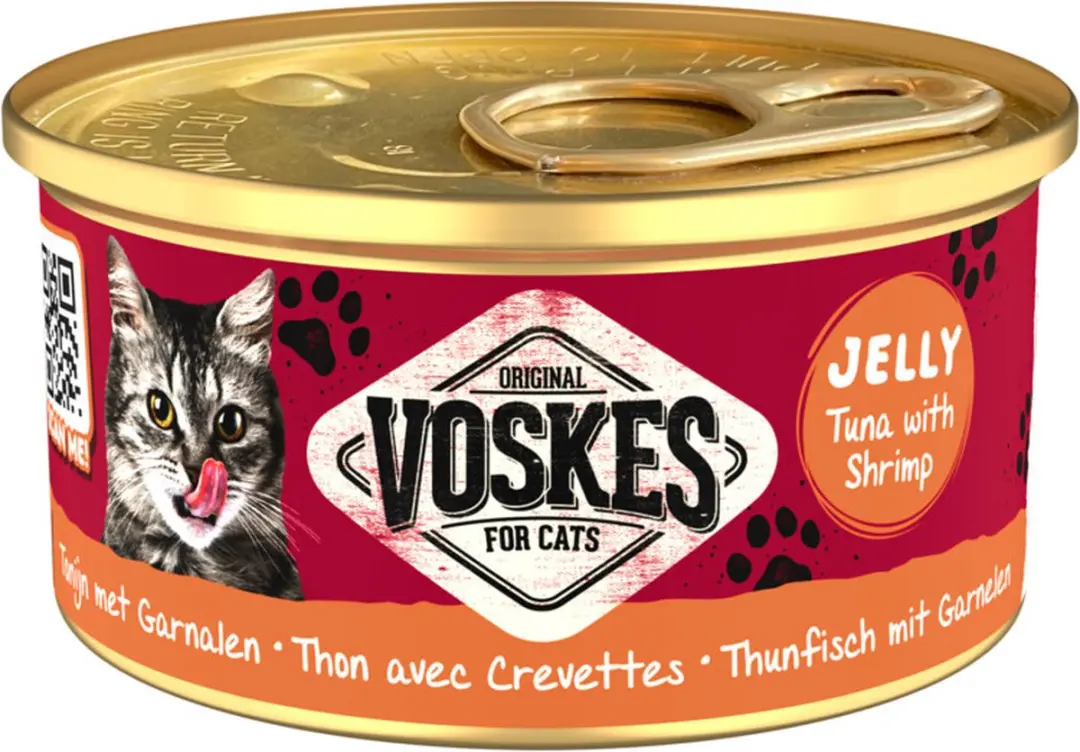 Voskes Natvoer Kat Tonijn met Garnalen 24x85g