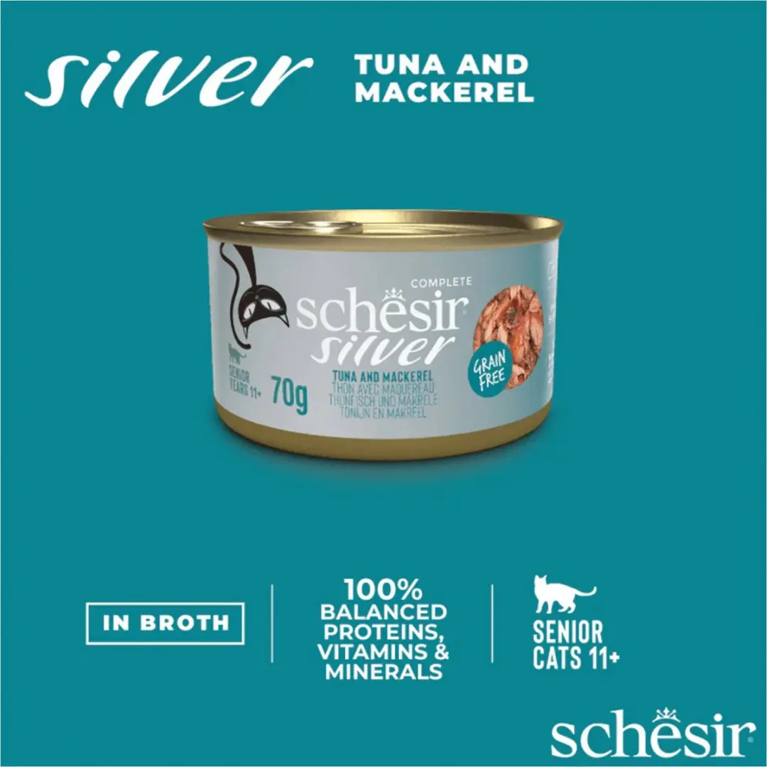 Schesir Silver Kattenvoer Tonijn & Makreel 70g