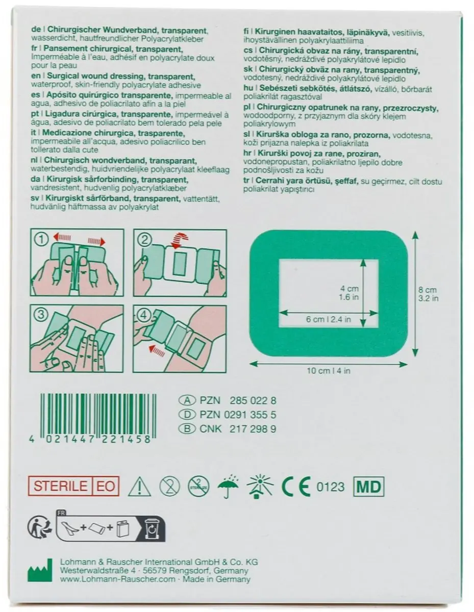 Lohmann & Rauscher Curapor Transparant 8x10cm - 5 Stuks - afbeelding 3 van 6