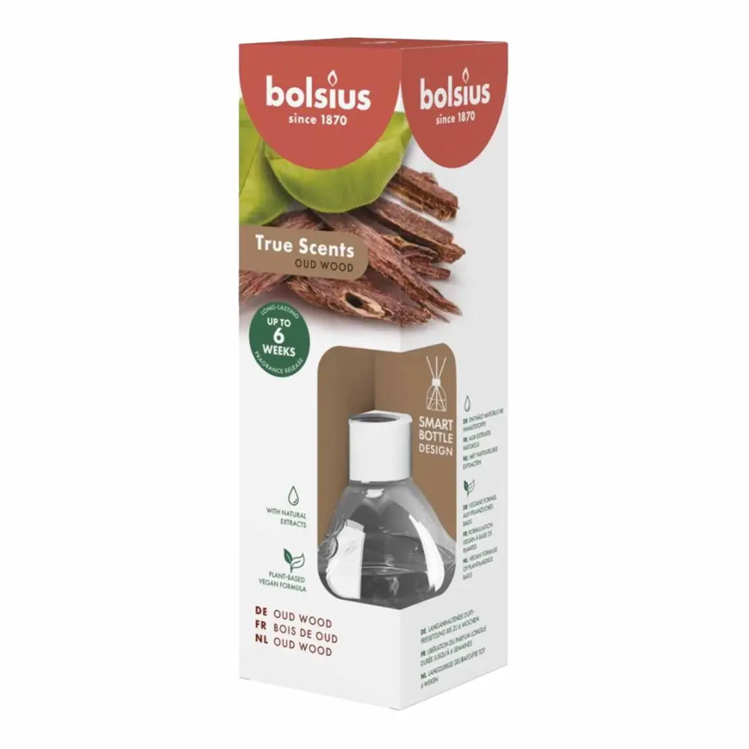 Bolsius True Scents Geurstokjes Oud Wood 60ml