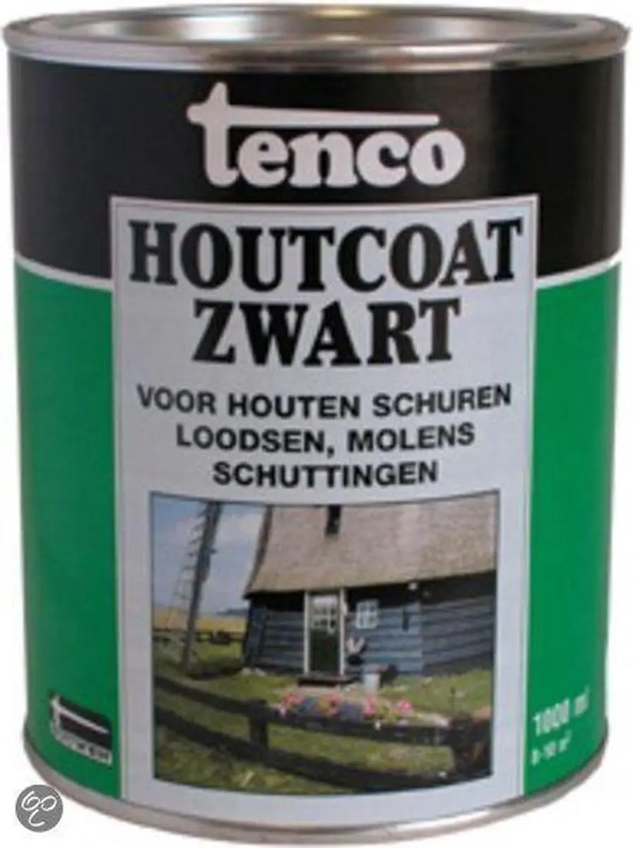 Tenco Houtcoating Zwart 1L - afbeelding 4 van 6