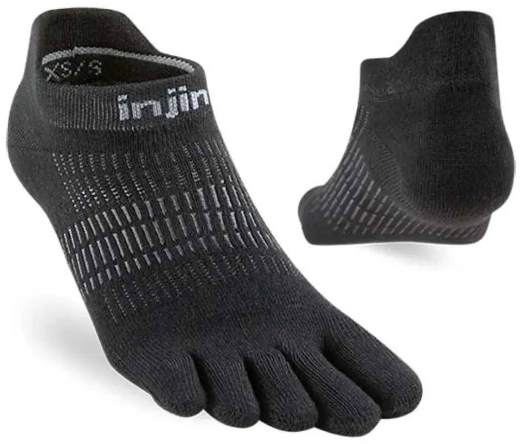 INJINJI Womens Run No-Show Coolmax Sokken - Zwart - afbeelding 2 van 6