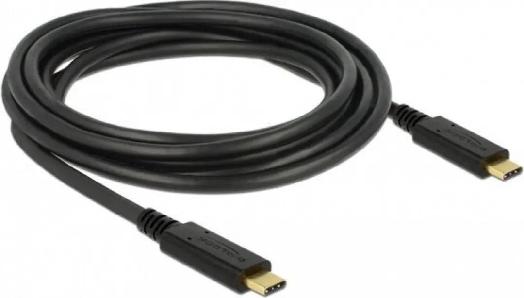 Delock USB-C Kabel 83325 - USB 2.0 - 3m - Zwart - afbeelding 2 van 4
