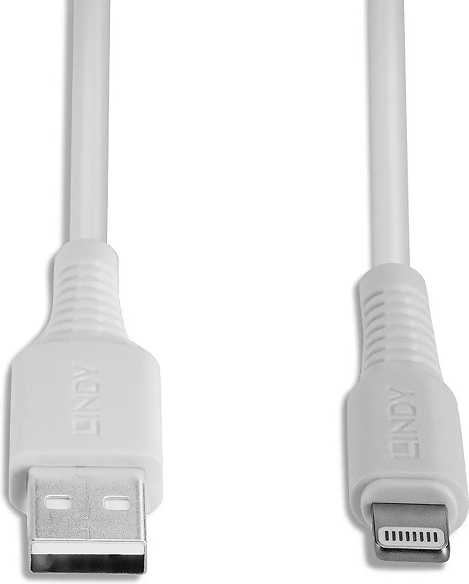 Lindy 31326 USB 2.0 Kabel - USB-A naar Lightning 1m - Wit - afbeelding 6 van 6