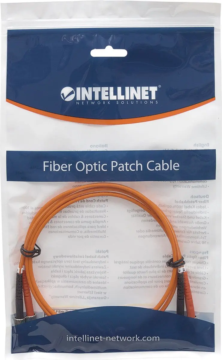 Intellinet 1m ST/ST Glasvezel kabel Oranje