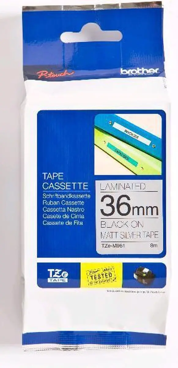 Brother TZEM961 Matt Laminaat Labeltape 36mm