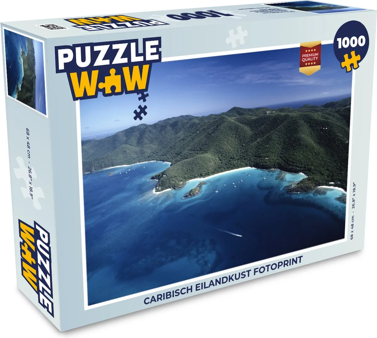 PuzzleWow Caribisch Eilandkust Legpuzzel 1000 Stuks - Multicolor