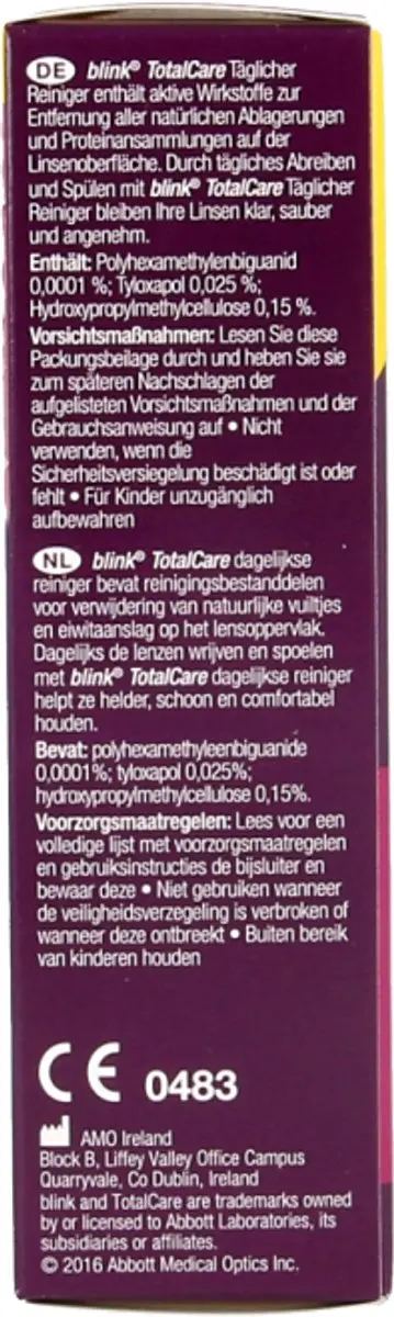 Abbott TotalCare Cleaner Lenzenvloeistof 30ml - 2x15ml - afbeelding 3 van 3