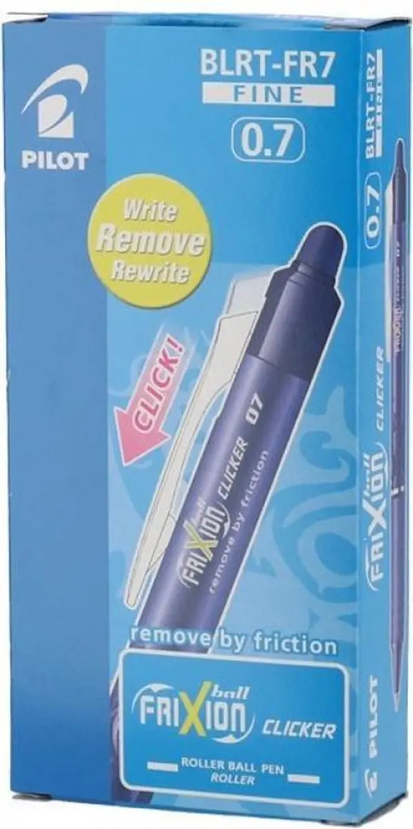 Pilot Frixion Clicker Balpen 0.7mm - Blauw - afbeelding 5 van 5