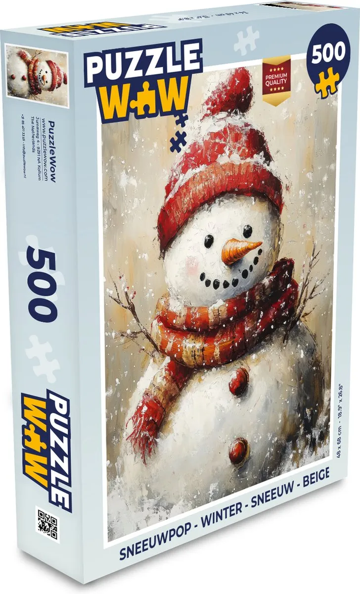 PuzzleWow Sneeuwpop Legpuzzel 500 Stuks