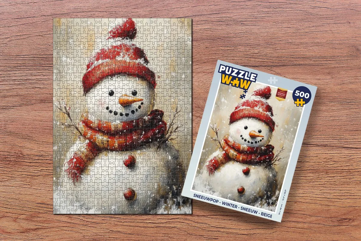 PuzzleWow Sneeuwpop Legpuzzel 500 Stuks