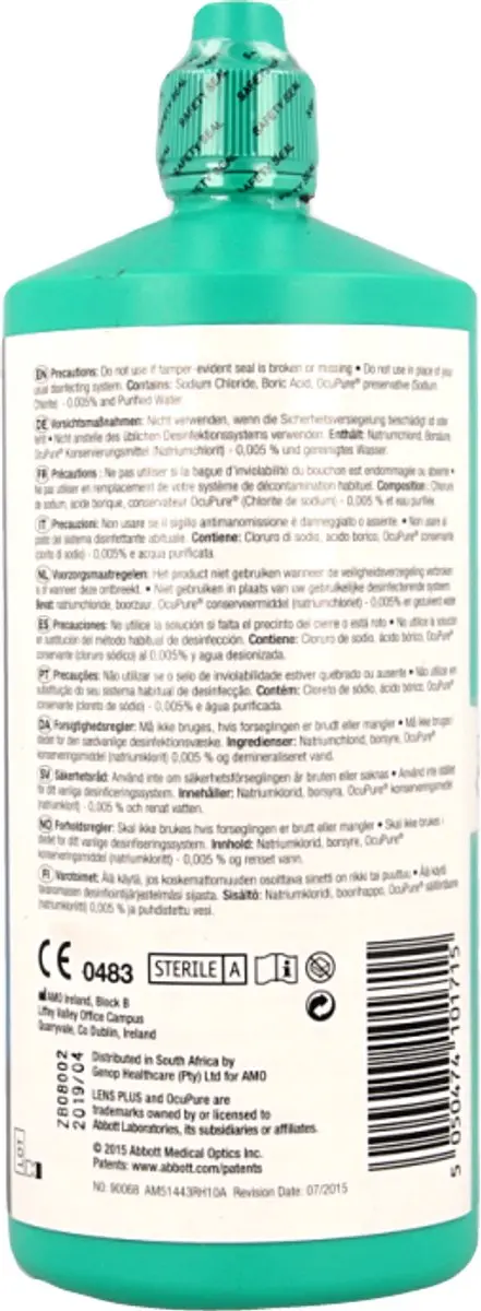 Abbott Lens Plus OcuPure Saline 360ml - Harde lenzen - afbeelding 2 van 2