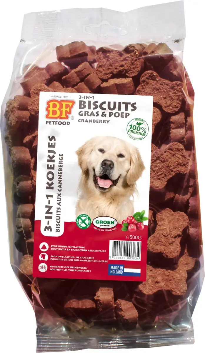 BF Petfood Biofood 3-in-1 Koekje Cranberry & Vlees 500g