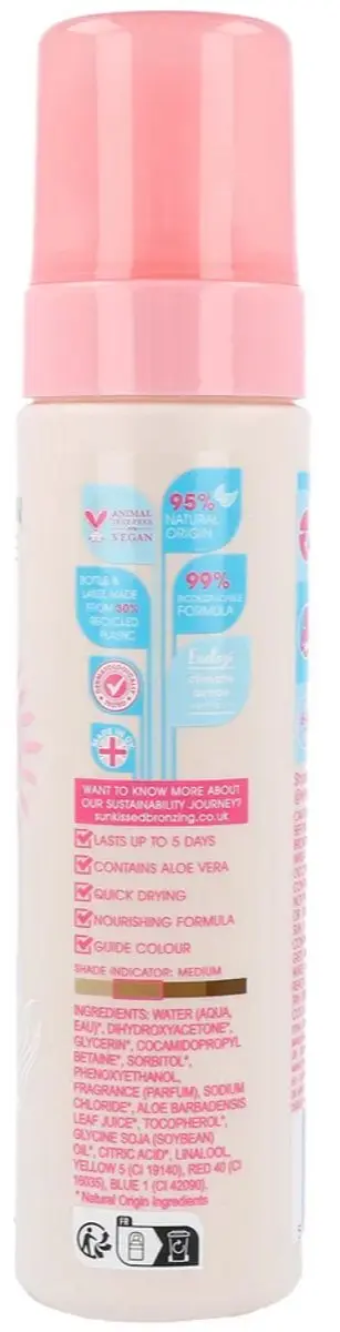 Sunkissed Self Tan Mousse Medium 200ml