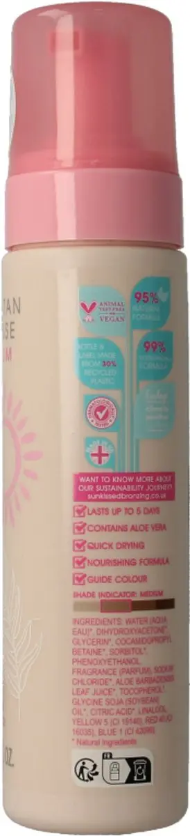 Sunkissed Self Tan Mousse Medium 200ml