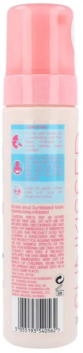 Sunkissed Self Tan Mousse Medium 200ml