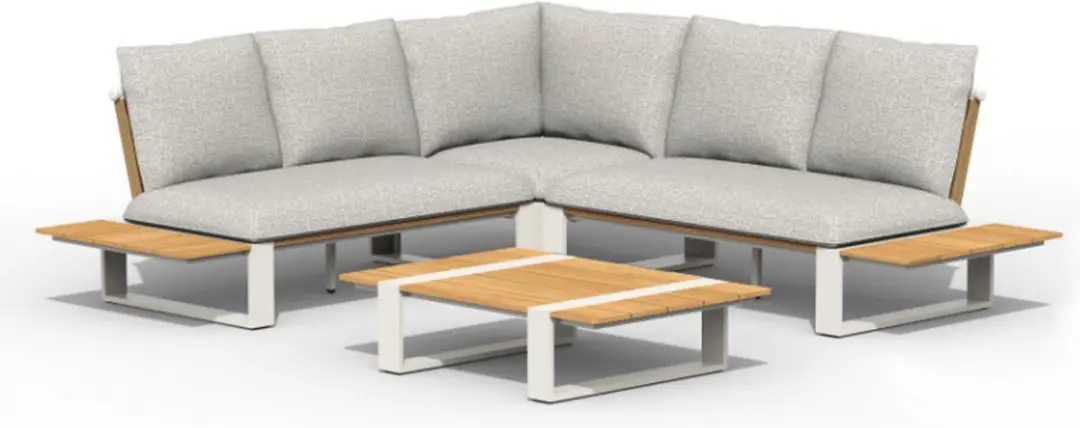Tierra Outdoor Seto Lounge Set Complete Creme White