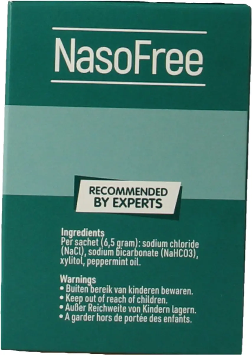 NasoFree Nasale Spoelzout 30 Stuks - 6.5g Xylitol