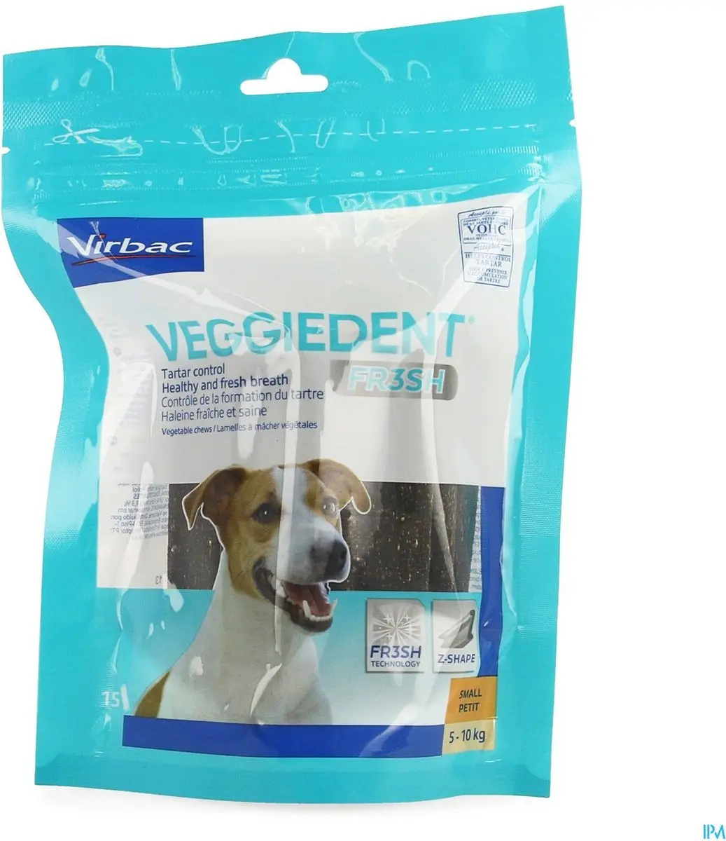 Virbac VeggieDent Kauwstrips Hond tot 10 kg - 15 Stuks
