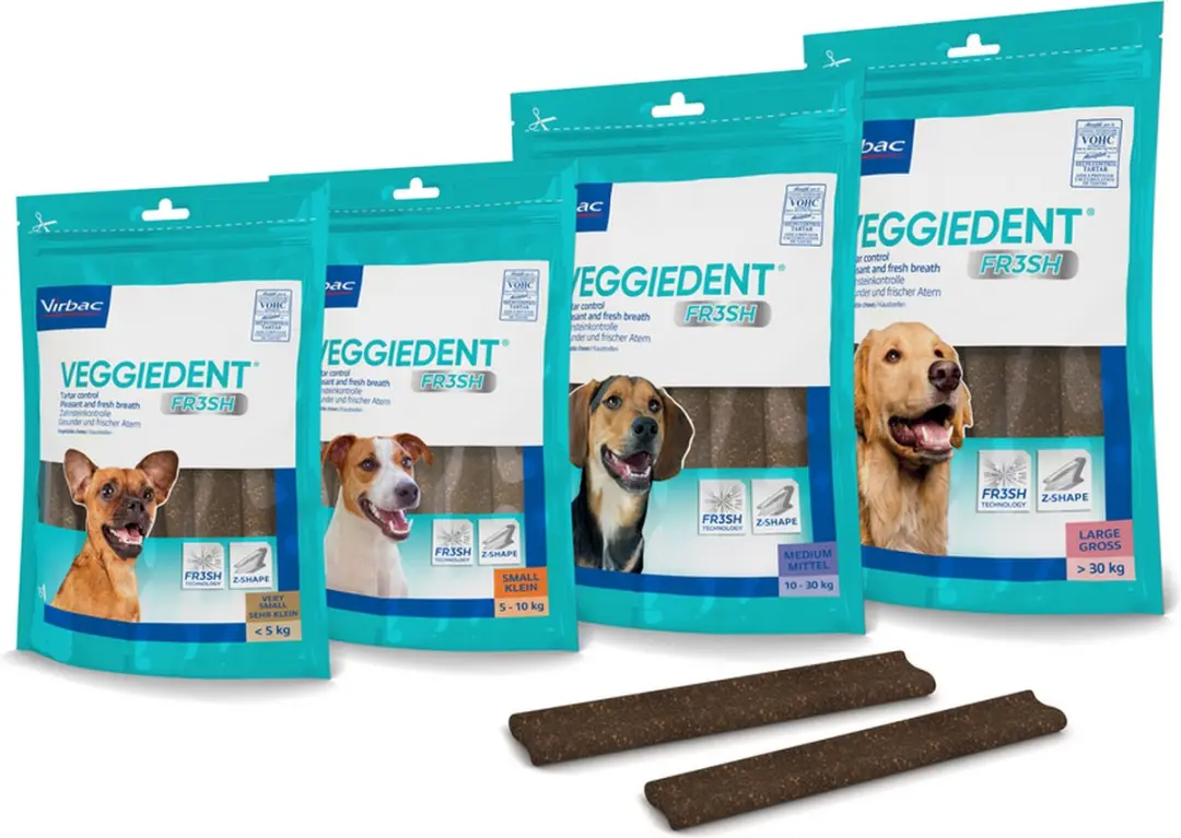 Virbac VeggieDent Kauwstrips Hond tot 10 kg - 15 Stuks