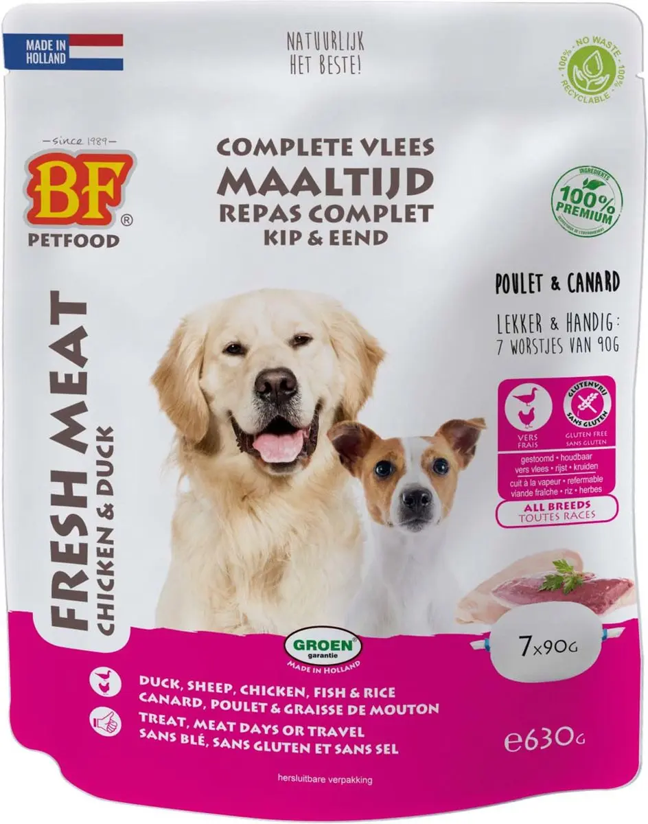 BF Petfood Biofood Vleesvoeding Eend 630g