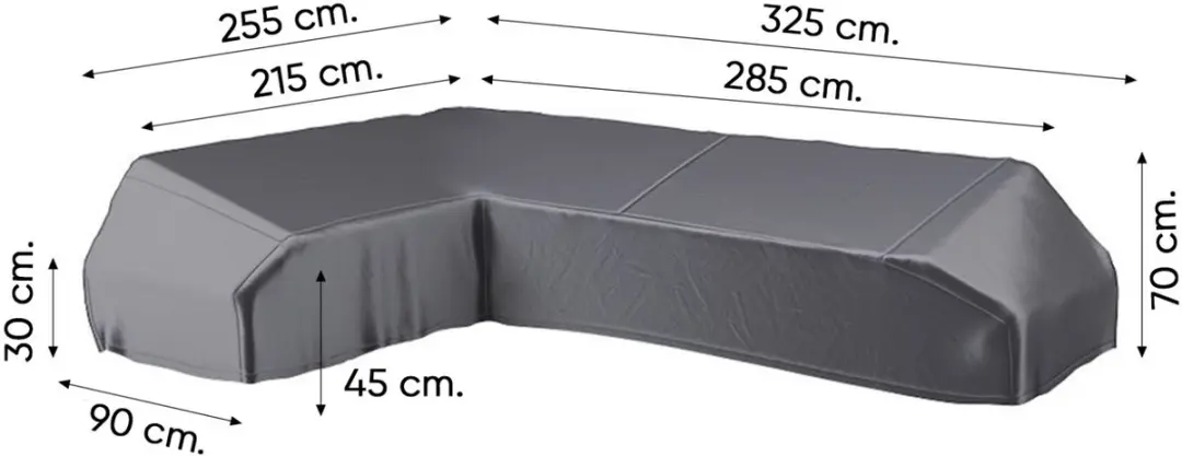 Platinum AeroCover Loungebankhoes L-vorm 325x255cm - Grijs - afbeelding 6 van 6