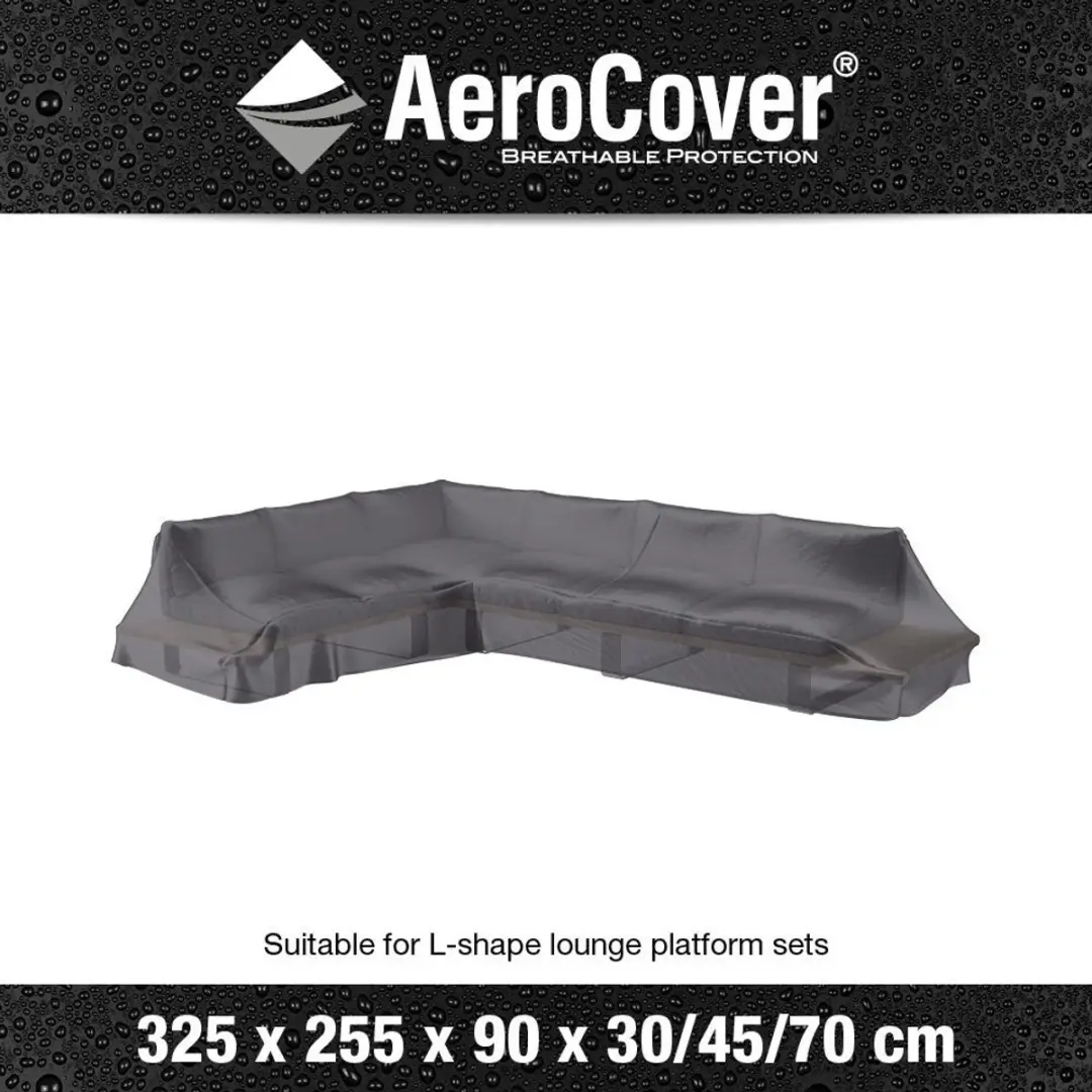 Platinum AeroCover Loungebankhoes L-vorm 325x255cm - Grijs - afbeelding 3 van 6