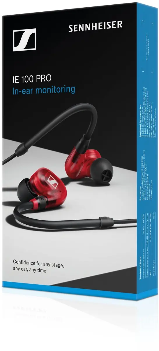 Sennheiser IE 100 PRO Red InEar Hoofdtelefoon - afbeelding 5 van 6