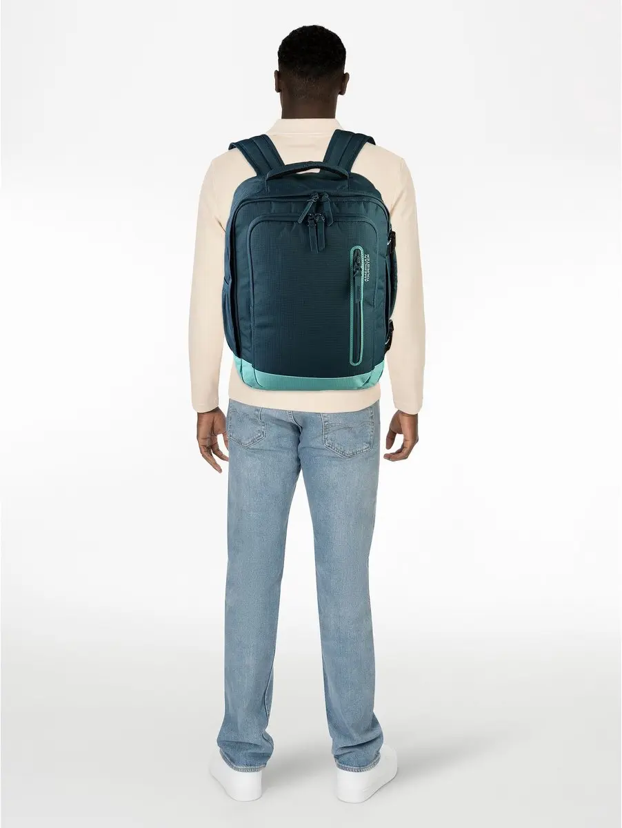 American Tourister Take2cabin Sport Rugzak 26.5L - 15 inch - 2 Vakken - Blauw/Turkoois - afbeelding 2 van 6