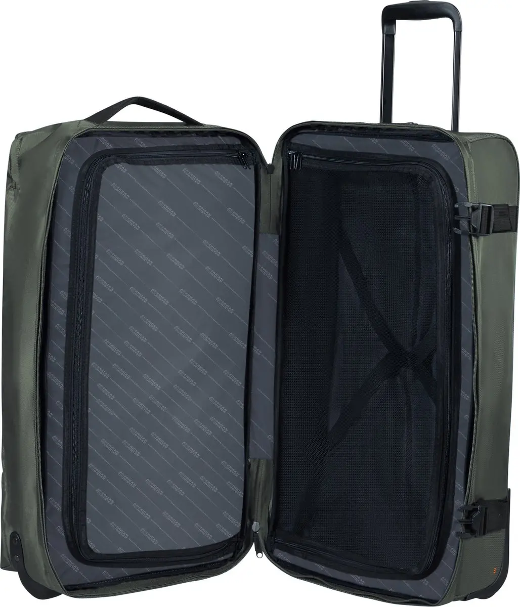 American Tourister Urban Track Duffle 84L - 2 Wielen - 3 Vakken - Dark Khaki - afbeelding 3 van 6