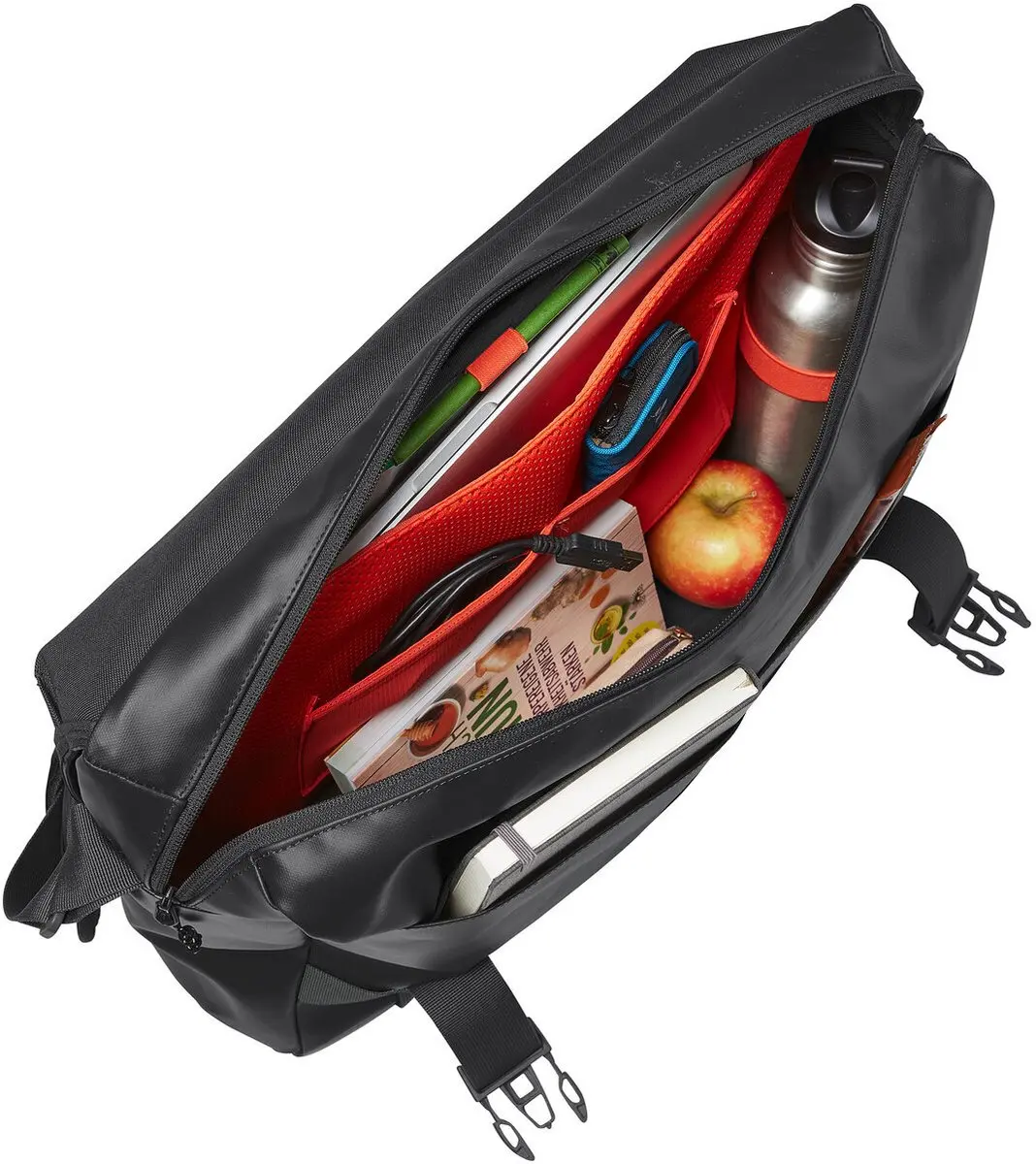 Vaude Mineo Messenger 22 - 15 inch - 6 Vakken - Zwart - afbeelding 2 van 6