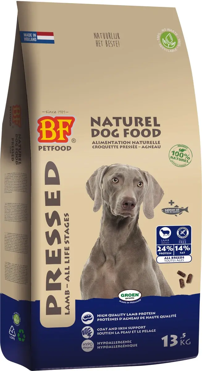 BF Petfood Geperst Lam/Rijst Premium 13,5kg