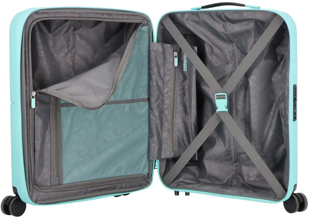American Tourister Disney Spinner 55 Trolley - 41L - Stitch Flower Turquoise - afbeelding 2 van 6