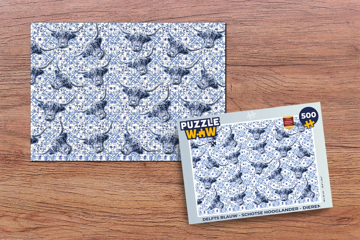 PuzzleWow Schotse Hooglander Legpuzzel 500 Stuks - Multicolor