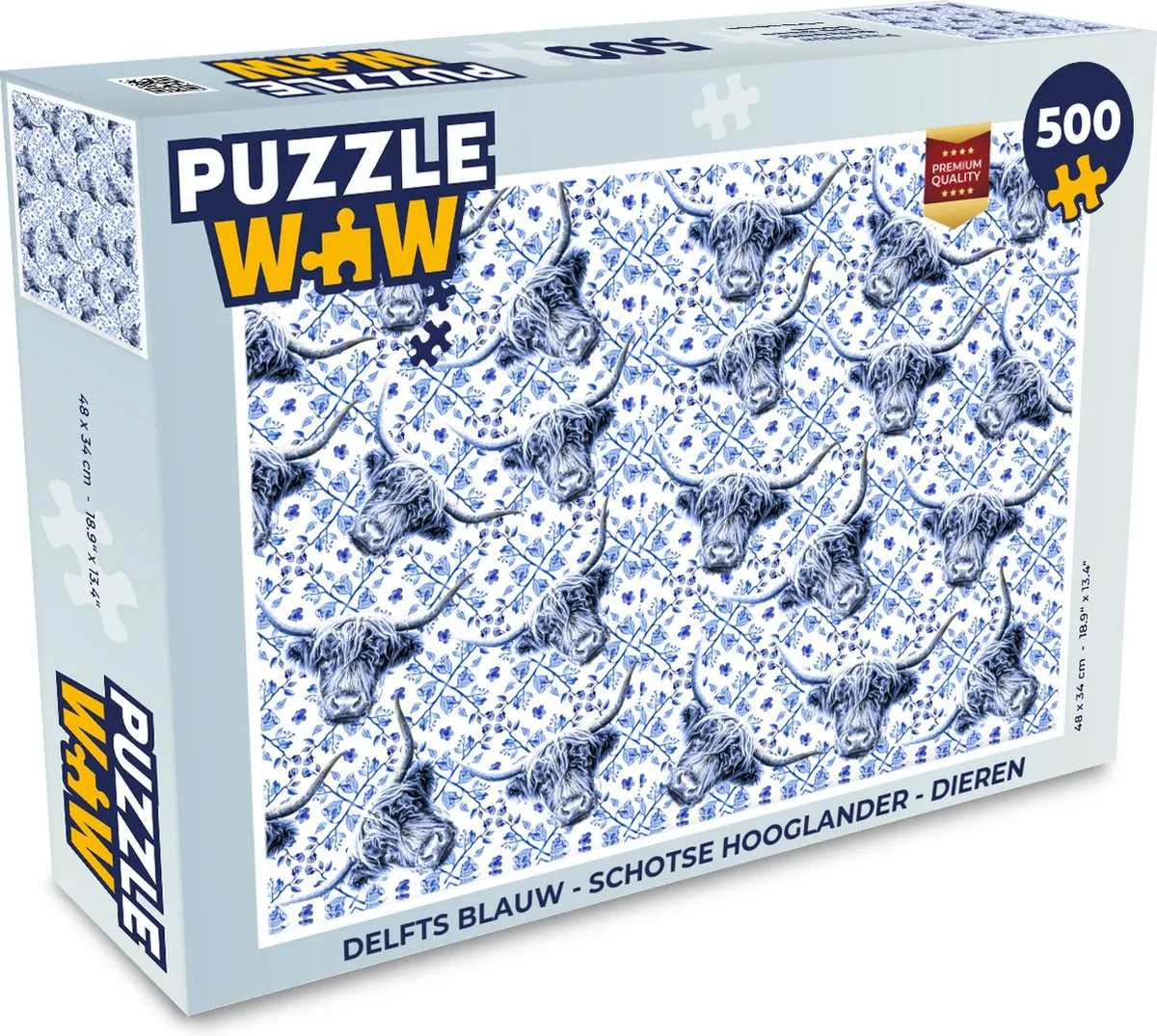 PuzzleWow Schotse Hooglander Legpuzzel 500 Stuks - Multicolor