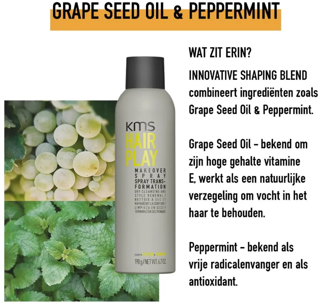 KMS Hair Play Style + Finish Makeover Spray 250ml
