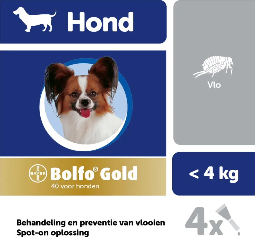 Bolfo Gold 40 Anti Vlooienmiddel Hond 0-4kg - 4 Pipetten - afbeelding 2 van 6