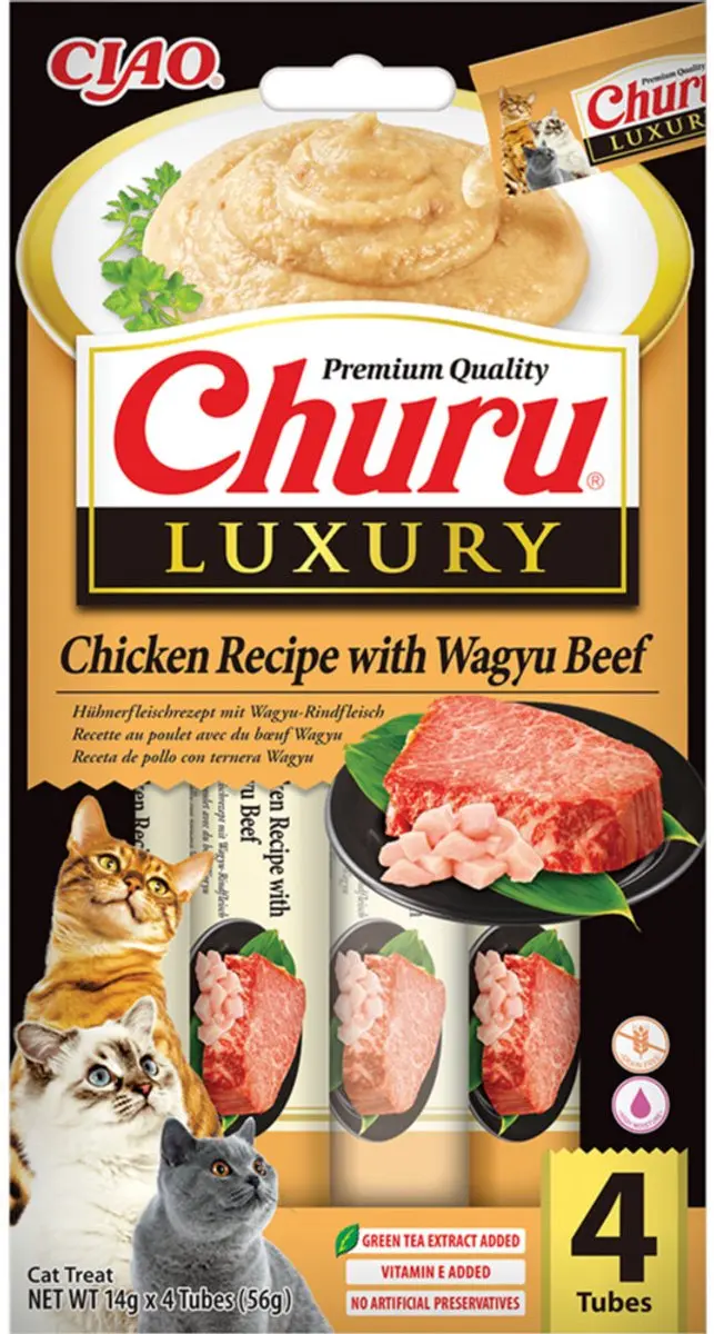 CIAO Kattensnack Churu Luxury Chicken & Wagyu Beef