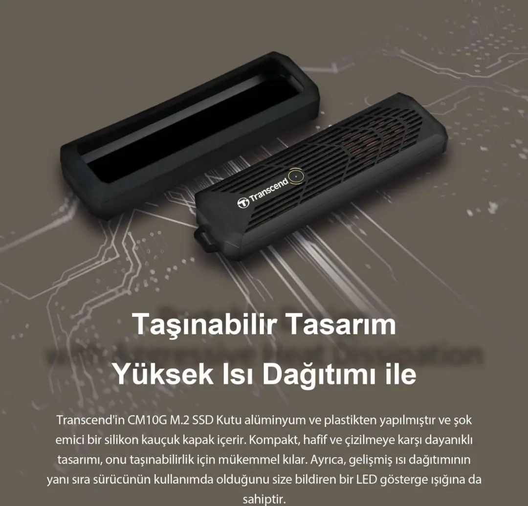 Transcend TS-CM10G M.2 SSD-behuizing - USB-C 3.2 Gen 2 - Zwart - afbeelding 6 van 6