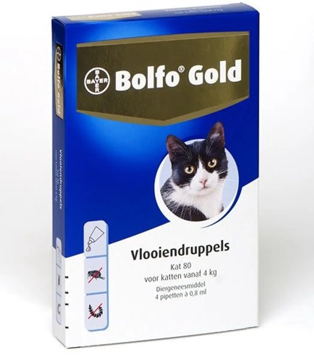 Bolfo Gold 80 Anti-vlooienmiddel Kat >4kg - 4 Pipetten - afbeelding 6 van 6